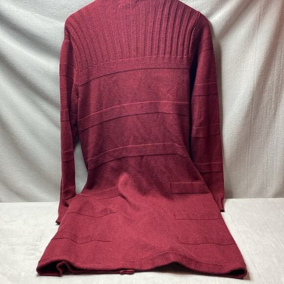 Horny Toad maroon knit button up cardigan size medium - Picture 5 of 6